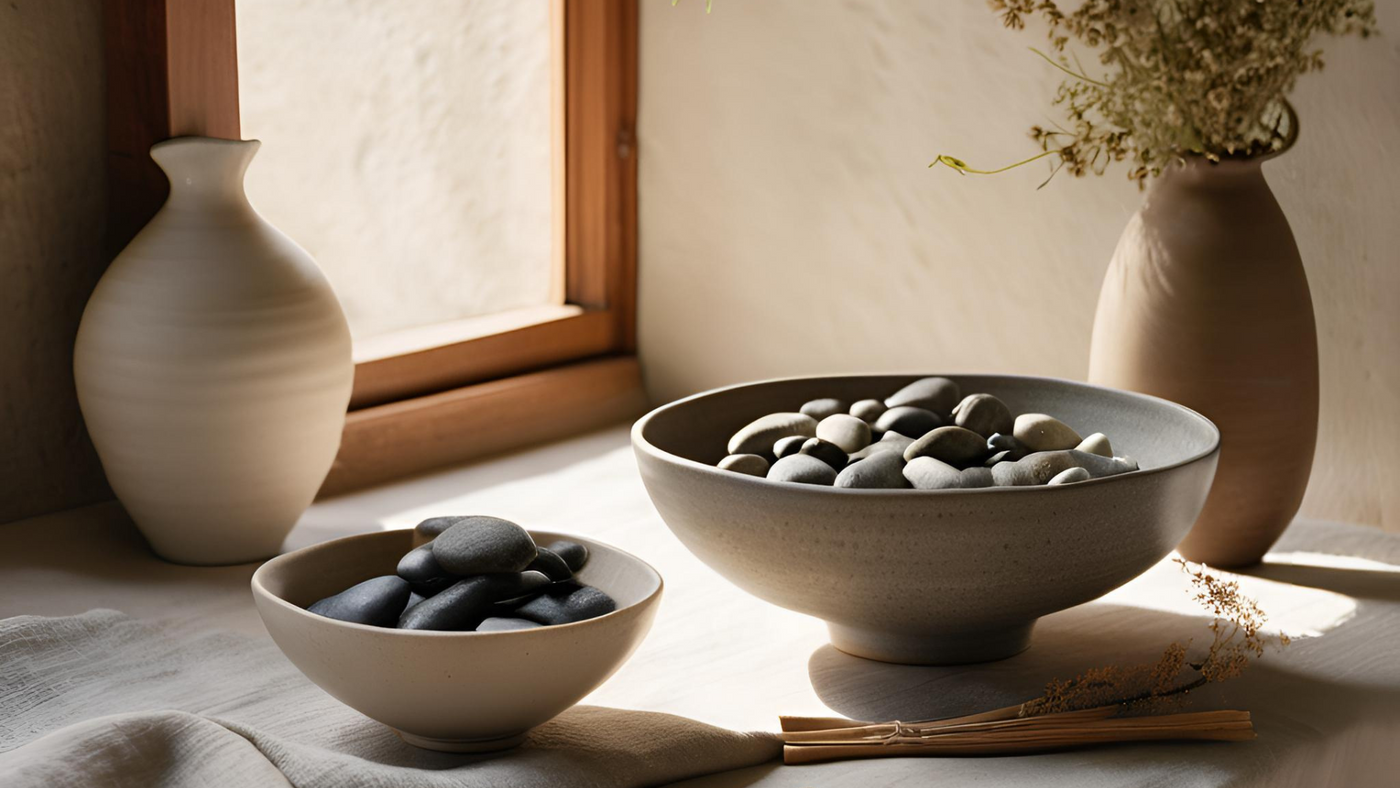 A Table of stones in a ceramic Pot - Nordic Style on Whole Verse Store activities Beyond The table